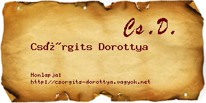 Csörgits Dorottya névjegykártya